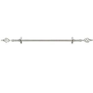Metallo Decorative Rod And Finial Lexus Silver, 66 x 120 in.